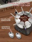 1500W Electric Fondue Pot with Color-Coded Forks