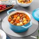 Blue Enameled Cast Iron Dutch Oven, 2.5 QT