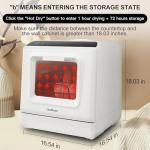 Countertop Portable Dishwasher with 5 Wash Programs
