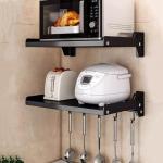 Wall Mount Microwave Oven Shelf and Organizer