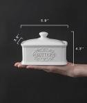Hand-Painted Ceramic Butter Dish with Lid
