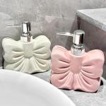 Ceramic Bowtie Soap and Sanitizer Dispenser - Yellow