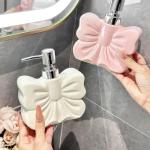 Ceramic Bowtie Soap and Sanitizer Dispenser - Yellow