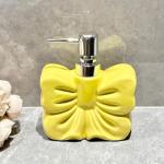 Ceramic Bowtie Soap and Sanitizer Dispenser - Yellow