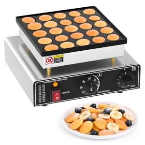 25-Hole Mini Pancake Maker with Temperature Control