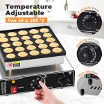 25-Hole Mini Pancake Maker with Temperature Control