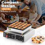 25-Hole Mini Pancake Maker with Temperature Control