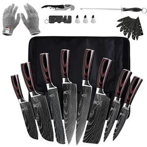 FULLHI 14-Piece Japanese Stainless Steel Knife Set