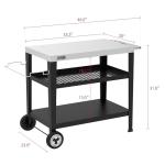 Rolling Outdoor Dining Table with Trash Bag Holder