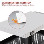 Rolling Outdoor Dining Table with Trash Bag Holder