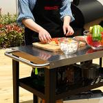 Rolling Outdoor Dining Table with Trash Bag Holder