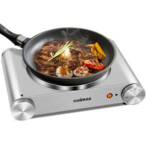 CUSIMAX 1500W Electric Hot Plate with Adjustable Heat