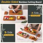 Bamboo Cutting Board Set with Holder - 3 Packs