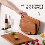 Bamboo Cutting Board Set with Holder - 3 Packs
