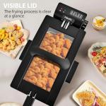 Pukomc 3L Stainless Steel Deep Fryer with Window