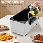 Pukomc 3L Stainless Steel Deep Fryer with Window