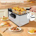 Pukomc 3L Stainless Steel Deep Fryer with Window