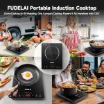 Portable Induction Cooktop with Turbo Cooling, 1800W