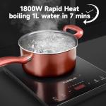 Portable Induction Cooktop with Turbo Cooling, 1800W