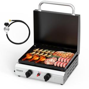 ROVSUN 2 Burner Portable Propane Griddle for Outdoors