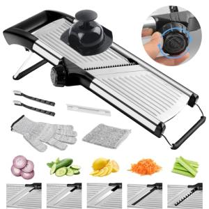 NIOSAVM Stainless Steel Mandoline Slicer with Gloves