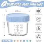 DRKIO 6 Pack Glass Baby Food Jars 4 Oz