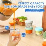 DRKIO 6 Pack Glass Baby Food Jars 4 Oz