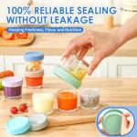 DRKIO 6 Pack Glass Baby Food Jars 4 Oz