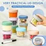 DRKIO 6 Pack Glass Baby Food Jars 4 Oz