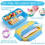 QQKO Kids Bento Lunch Box with Utensils