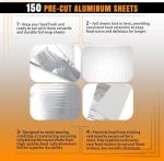 Aluminum Foil Sheets for Sandwiches - 150 Pack