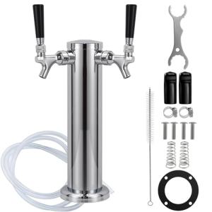 Dual Faucet Beer Kegerator Tower Dispenser