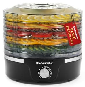Elite Gourmet Food Dehydrator with 5 BPA-Free Trays