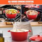 6 QT Red Enamel Dutch Oven for Bread Baking