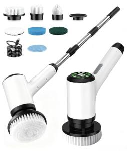 Cordless Electric Spin Scrubber with 7 Brush Heads