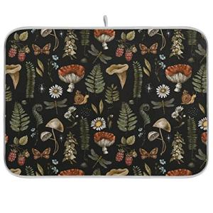 Vintage Botanical Dish Drying Mat - 16x18 Inch