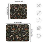 Vintage Botanical Dish Drying Mat - 16x18 Inch