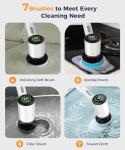 Cordless Electric Spin Scrubber with 7 Brush Heads