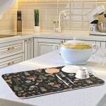 Vintage Botanical Dish Drying Mat - 16x18 Inch