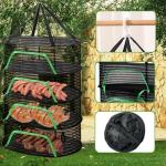 Herb Drying Rack with Green Zippers 4 Layers