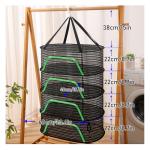 Herb Drying Rack with Green Zippers 4 Layers
