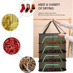 Herb Drying Rack with Green Zippers 4 Layers