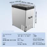 VEVOR 12V Portable Car Refrigerator Freezer, 70L
