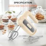 5-Speed Hand Mixer with Dough Hooks and Beaters