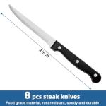 Set of 8 Sharp Steak Knives with Ergonomic Handles