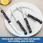 Set of 8 Sharp Steak Knives with Ergonomic Handles