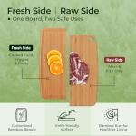 Lightweight Bamboo Cutting Boards - Dishwasher Safe & Reversible