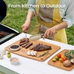 Lightweight Bamboo Cutting Boards - Dishwasher Safe & Reversible