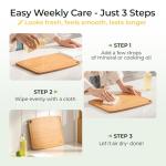 Lightweight Bamboo Cutting Boards - Dishwasher Safe & Reversible