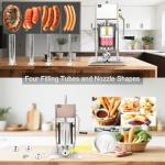 7Lb Stainless Steel Sausage Stuffer with Tubes